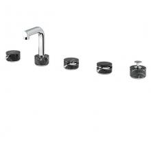 Aquabrass ABFBUR06NM200 - Ur06 Marmo-Urban  5Pc Deckmount Tub Filler With Handshower-Black