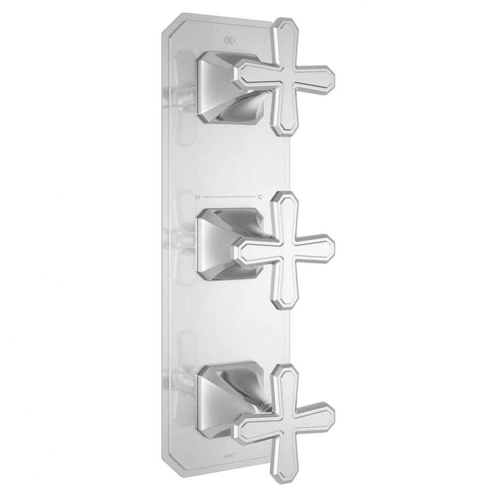 Belshire 3-Handle Thermostatic Valve Trim Only with Cross Handles