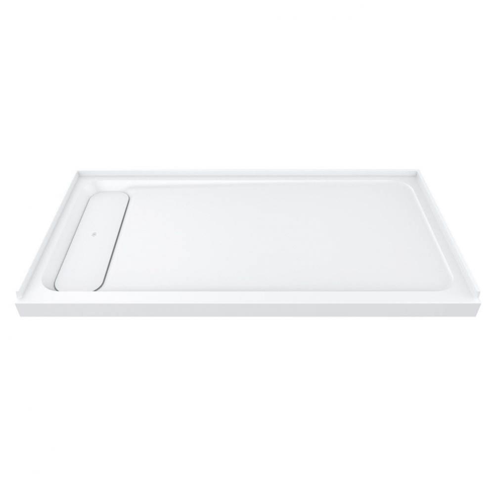 60 in. x 32 in. Solid Surface Shower Base, Left