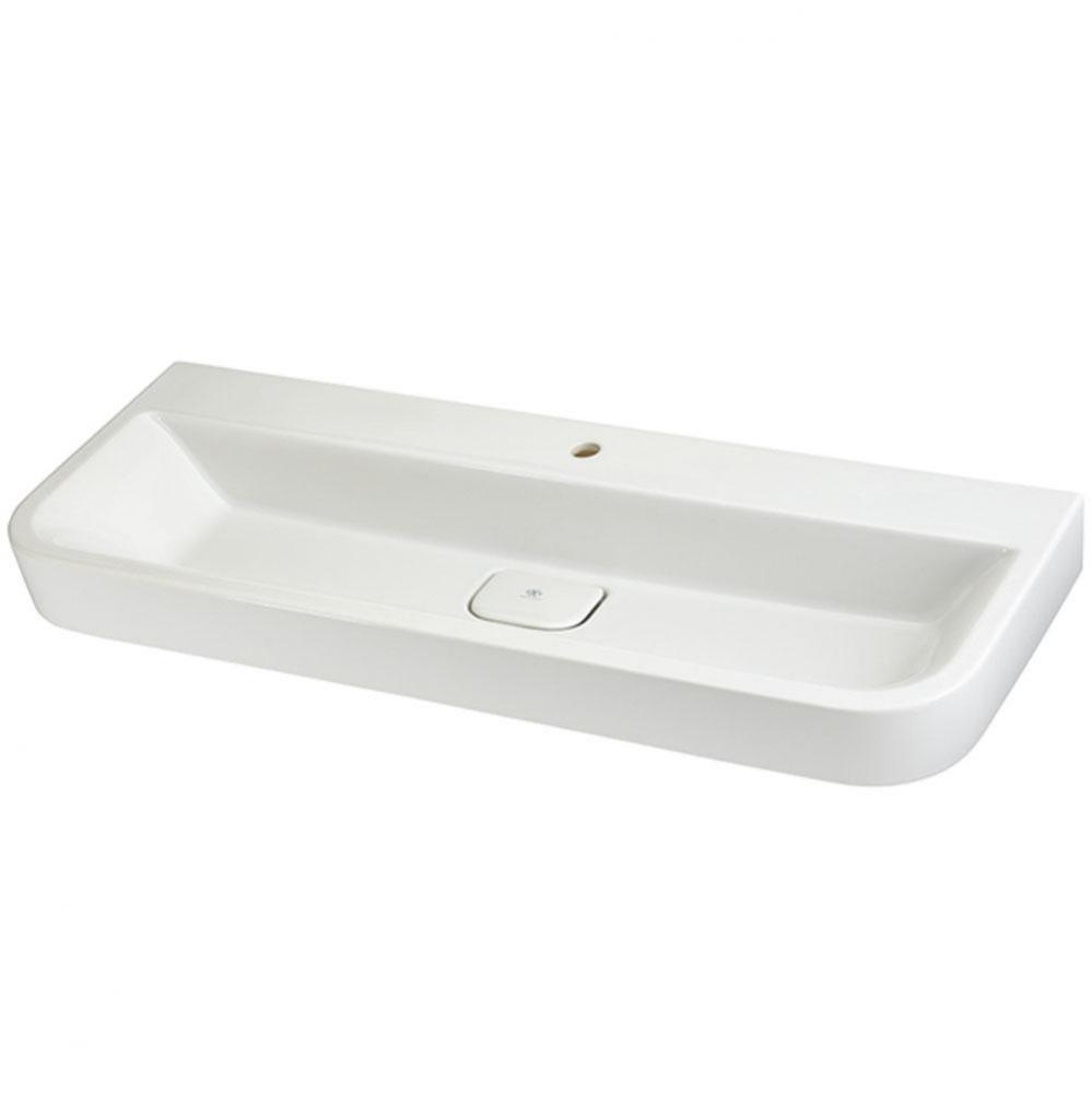 47 in. Wall Hung Trough Sink, Center hole