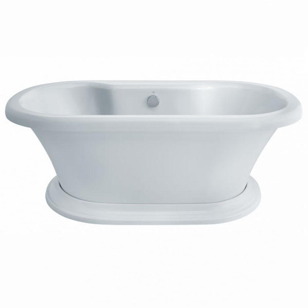 66 in. Acrylic Freestanding Pedestal Bathtub with Deck
