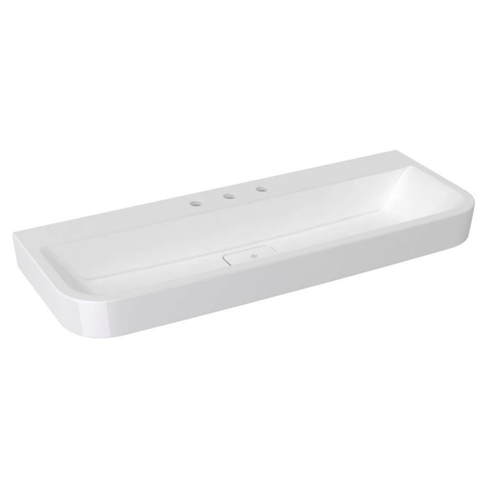 47 in. Wall Hung Trough Sink, 3 hole