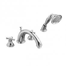 DXV D3510194C.100 - Deck Mount Tub Filler with Hand Shower and Cross Handles