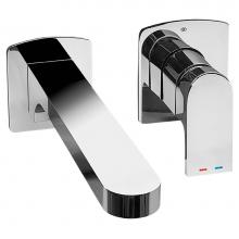 DXV D35109400RB.100 - Equility® Single Handle Wall Mount Bathroom Faucet with Indicator Markings and Lever Handle