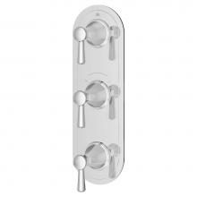 DXV D35160537.100 - Fitzgerald 3-Handle Thermostatic Valve Trim Only with Lever Handles