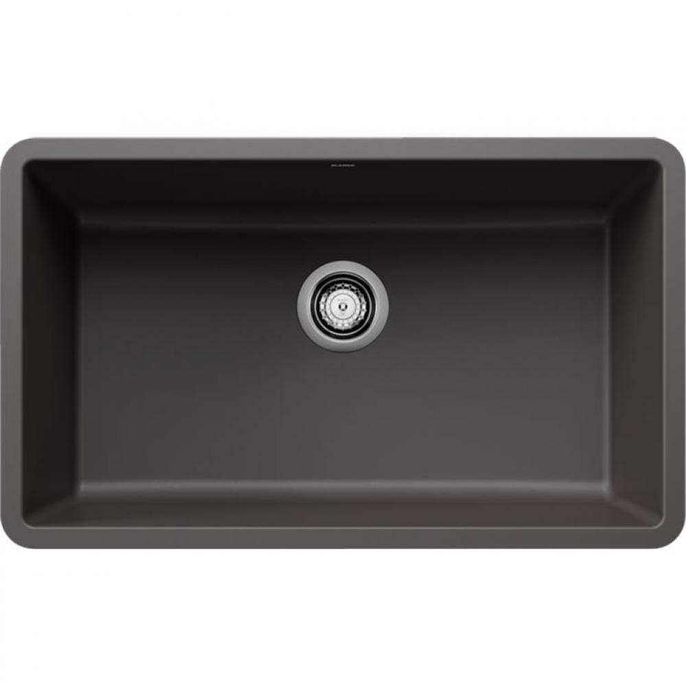 Precis SILGRANIT 30'' Single Bowl Undermount Kitchen Sink - Cinder