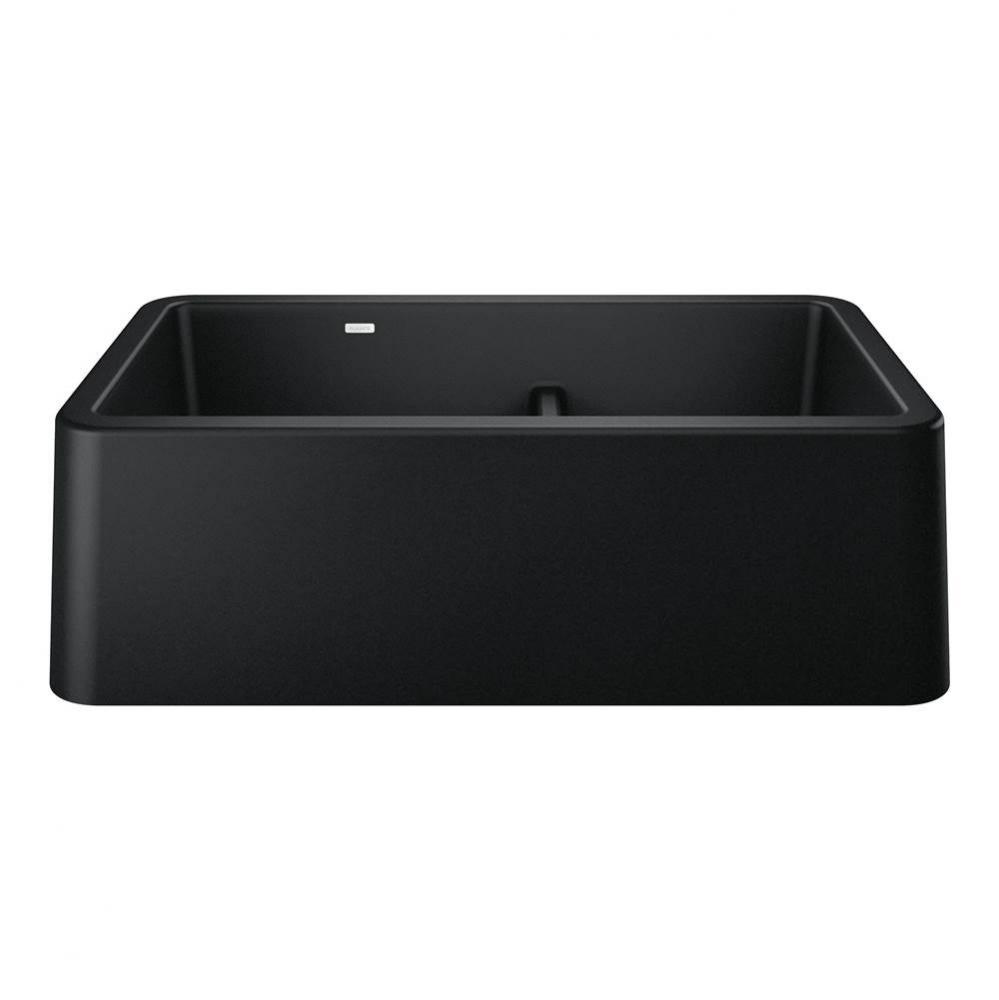 Ikon SILGRANIT 33'' Double Bowl Apron-Front Farmhouse Sink with Low Divide - Coal Black