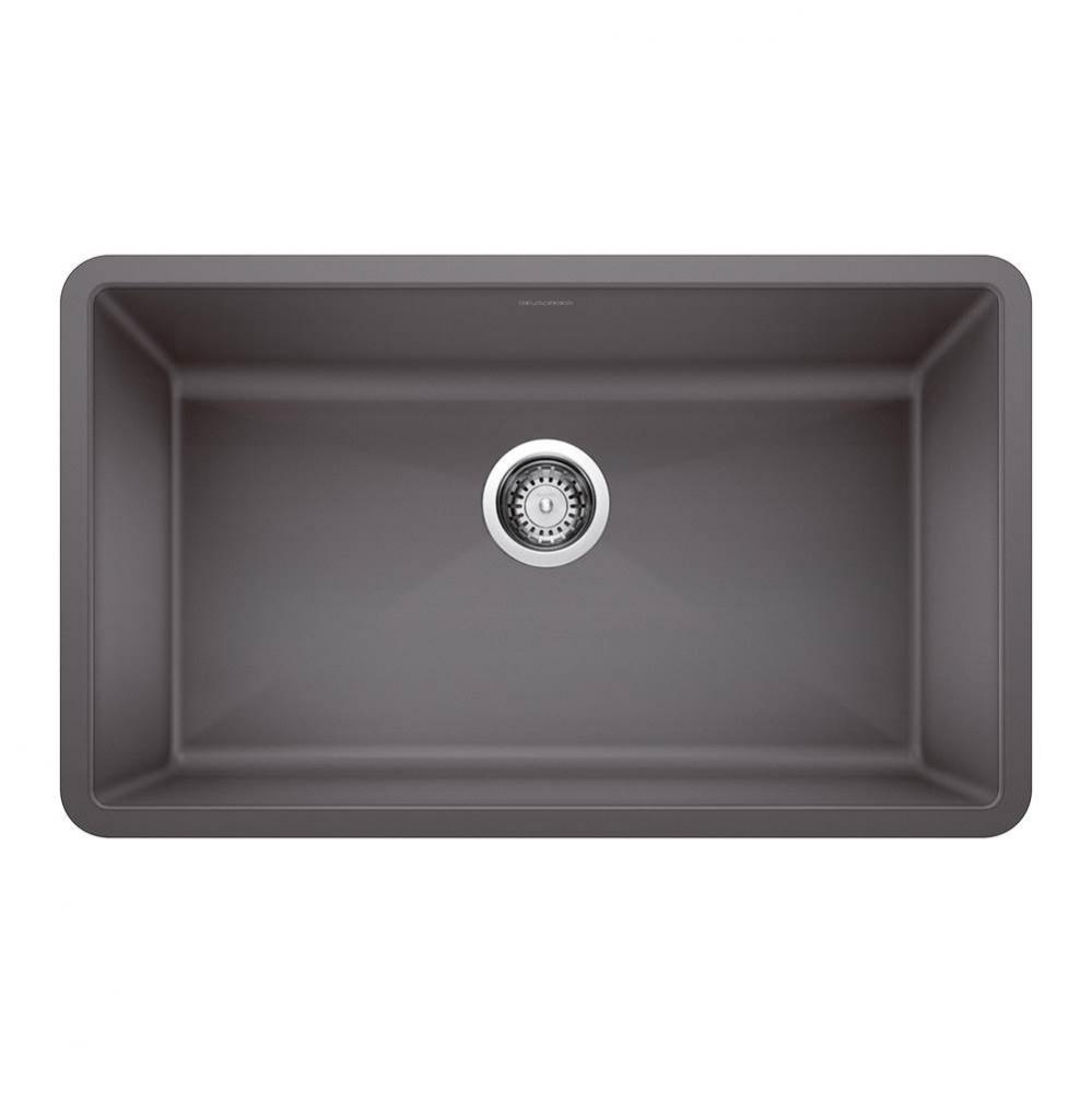 Precis SILGRANIT 32'' Super Single Undermount Kitchen Sink - Cinder