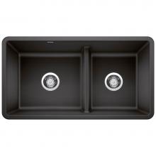 Blanco Canada 402065 - Precis SILGRANIT 33'' 60/40 Reversible Double Bowl Undermount Kitchen Sink with Low Divi