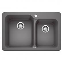 Blanco Canada 401394 - Vision SILGRANIT 31.5'' 60/40 Double Bowl Dual Mount Kitchen Sink - Cinder