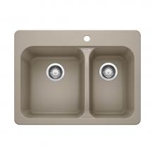 Blanco Canada 401129 - Vision SILGRANIT 27.5'' 70/30 Double Bowl Dual Mount Kitchen Sink - Truffle