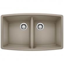 Blanco Canada 401189 - Performa SILGRANIT 33'' 50/50 Double Bowl Undermount Kitchen Sink - Truffle