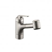 KWC 10.061.033.127 - Domo Single-Hole Kitchen Faucet With Pull-Out Spray - Top Lever - Brushed Stainless Steel
