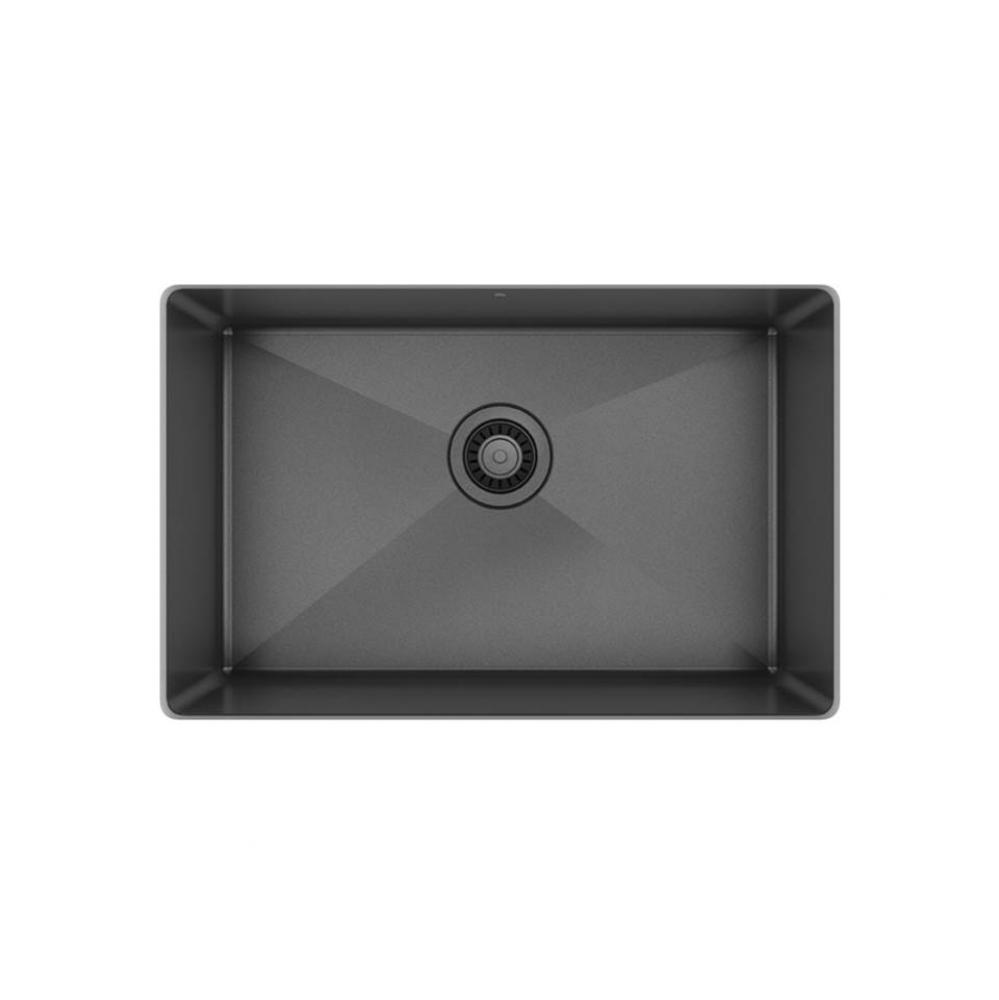 Prochef Single Bowl Undermount Kitchen Sink Proinox H75 Gunmetal Black Stainless Steel, 25X16X10