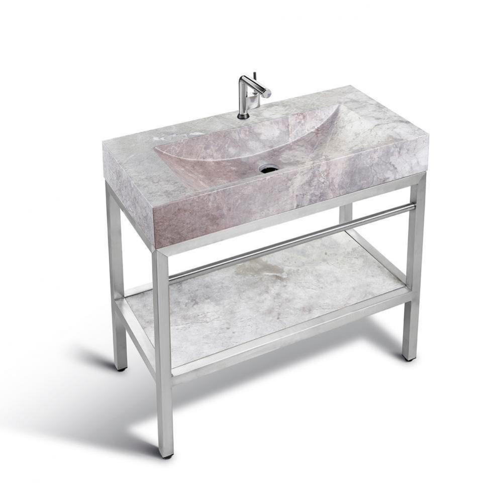 39 in Vanity - Ice Marble and Stainless