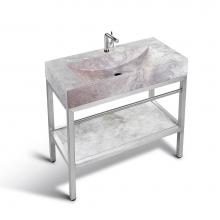 Unik Stone Canada VMS-039 - 39 in Vanity - Ice Marble and Stainless