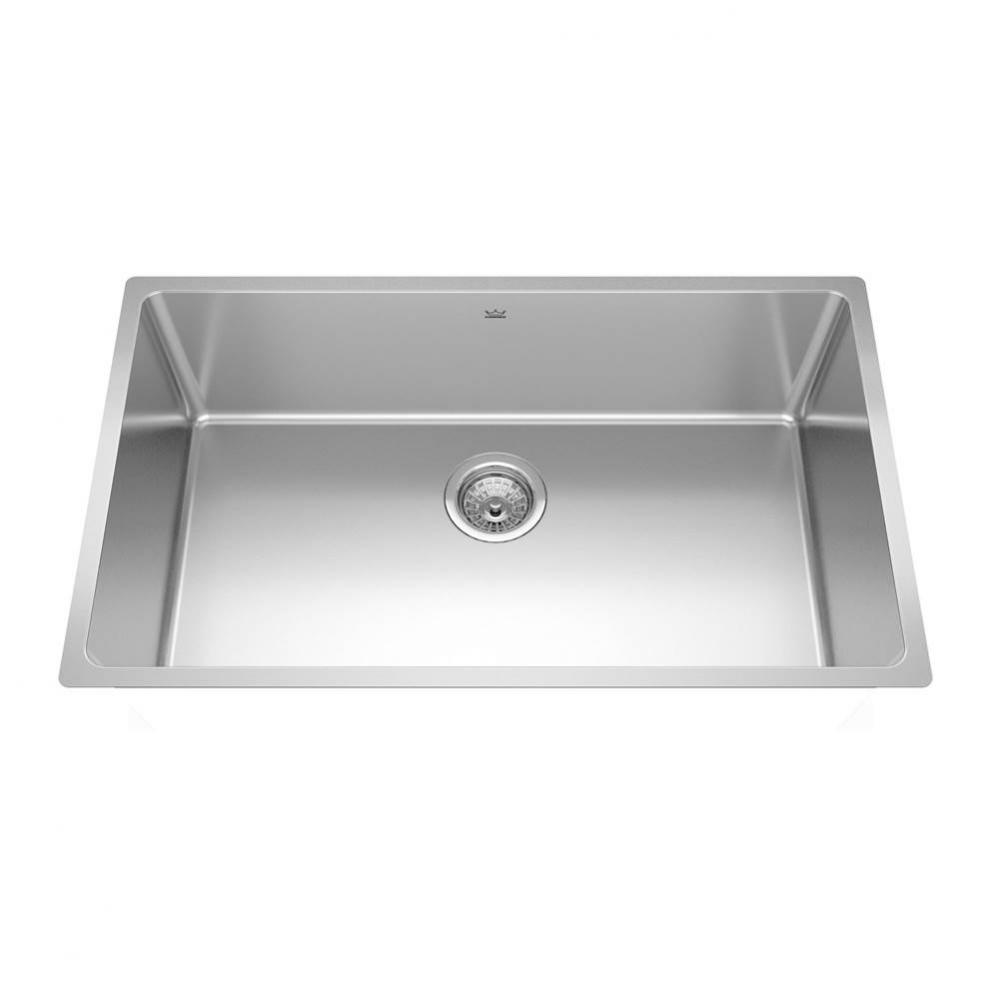 Brookmore 30.6-in LR x 18.2-in FB Undermount Single Bowl Stainless Steel Kitchen Sink