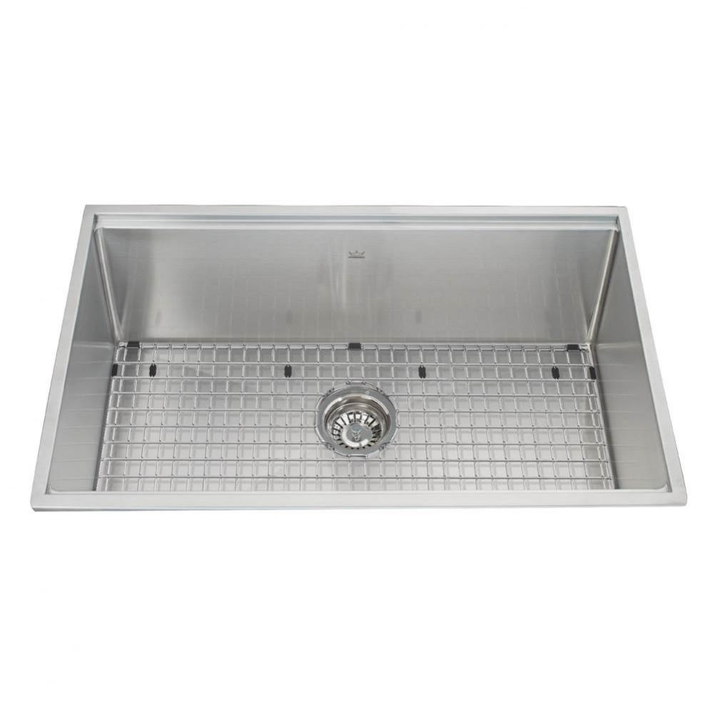 Kindred Collection 28.5-in LR x 18.5-in FB Dualmount Single Bowl Stainless Steel Kitchen Sink