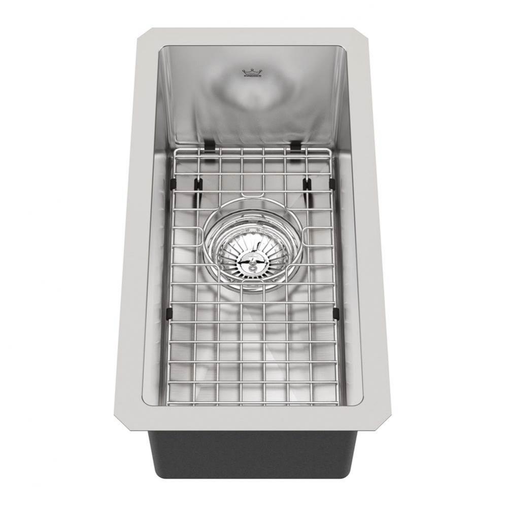 Kindred Collection 10-in LR x 19-in FB Undermount Single Bowl Stainless Steel Hospitality Sink