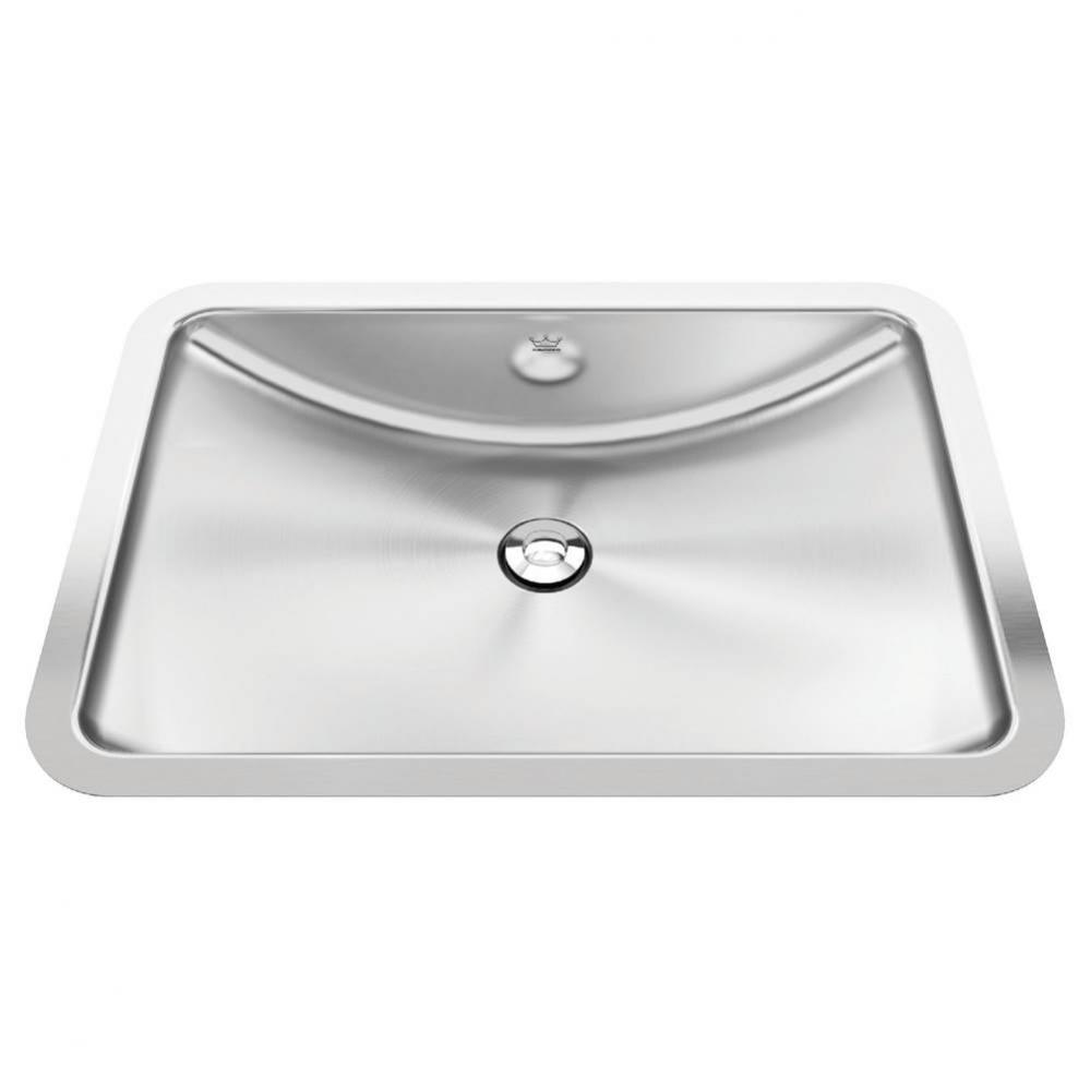 20-in LR x 14-in FB Undermount Single Bowl Stainless Steel Bathroom Sink