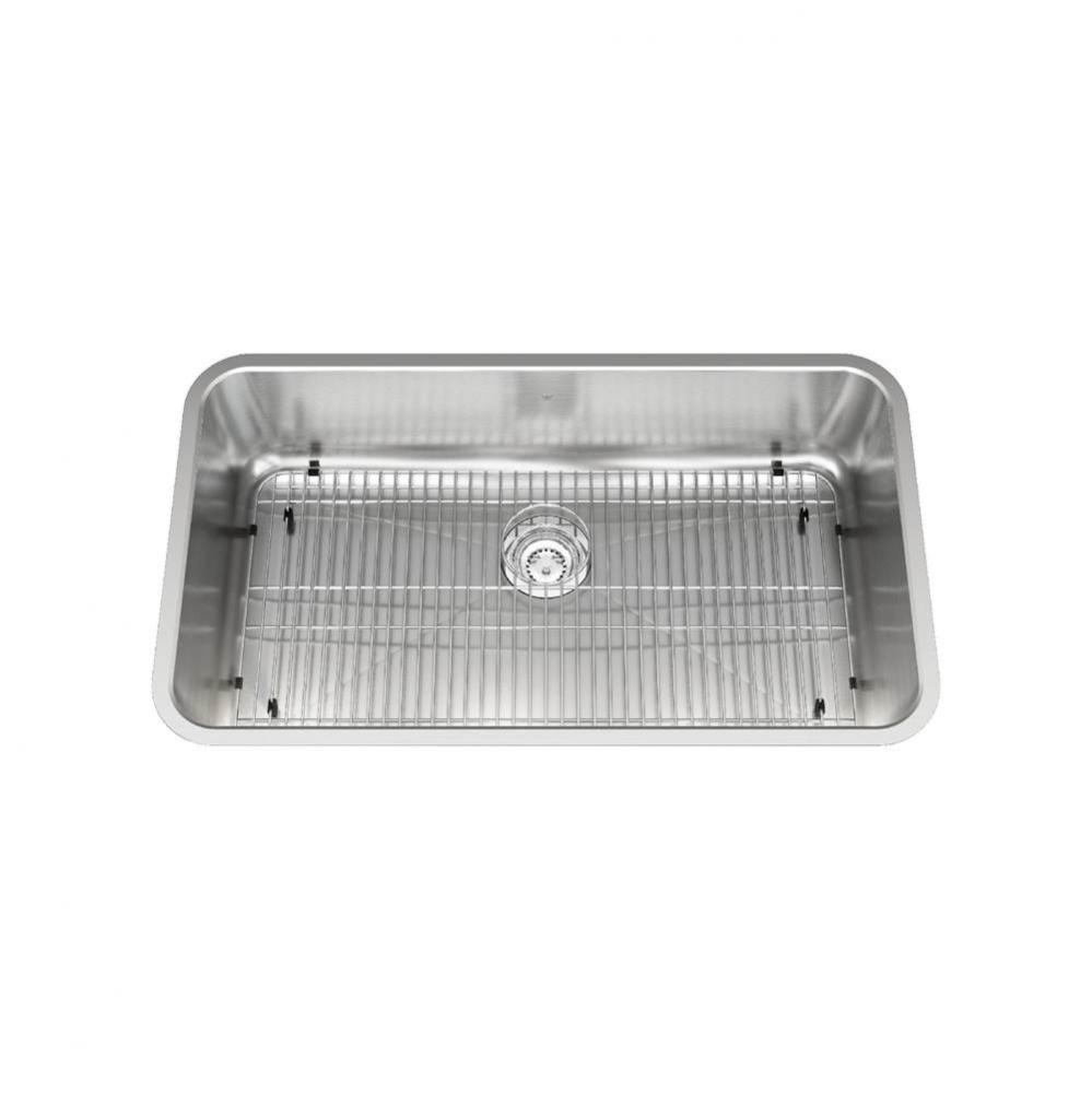 Kindred Collection 32.75-in LR x 18.75-in FB Undermount Single Bowl Stainless Steel Kitchen Sink