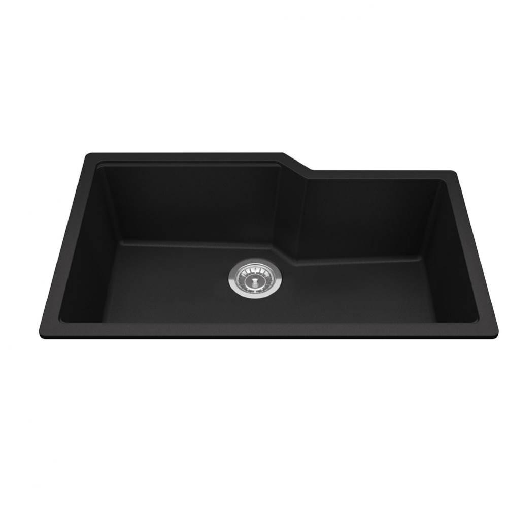 Granite Series 30.69-in LR x 19.69-in FB Undermount Single Bowl Granite Kitchen Sink in Matte Blac