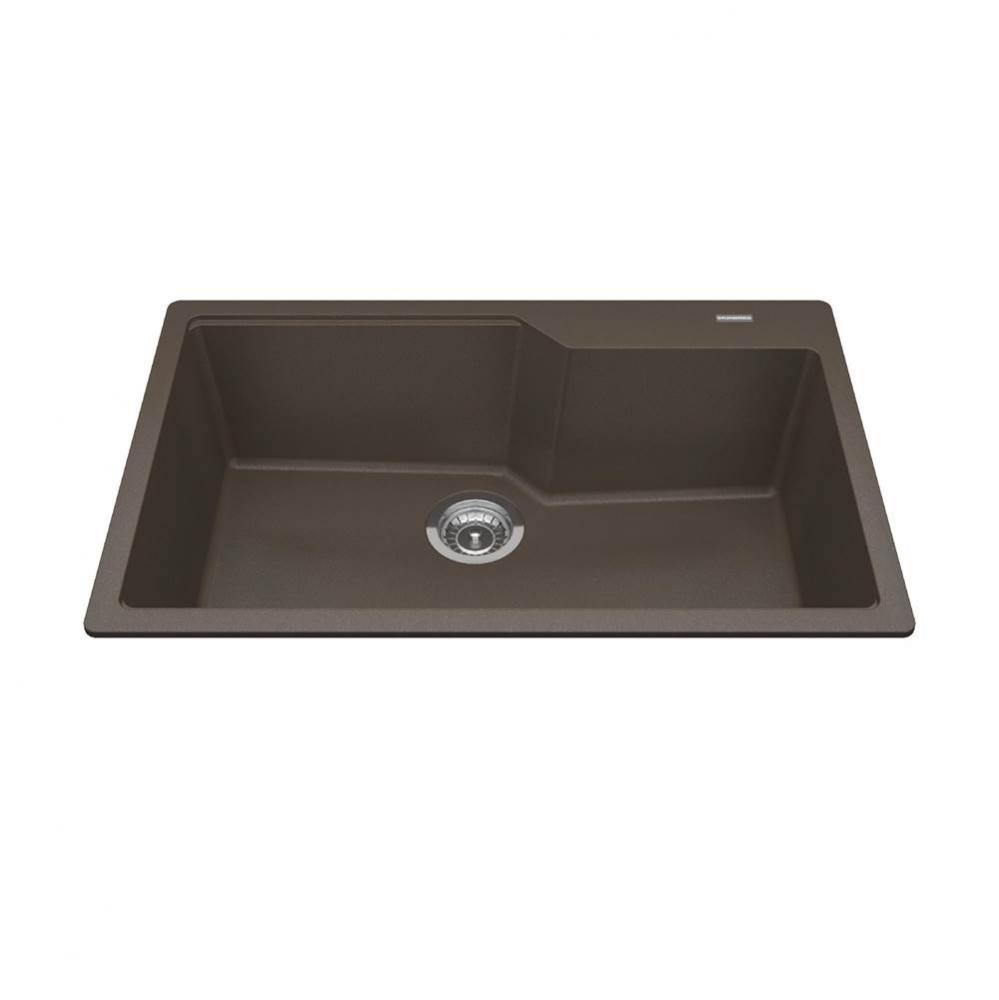 Granite Series 30.7-in LR x 19.69-in FB Drop In Single Bowl Granite Kitchen Sink in Storm