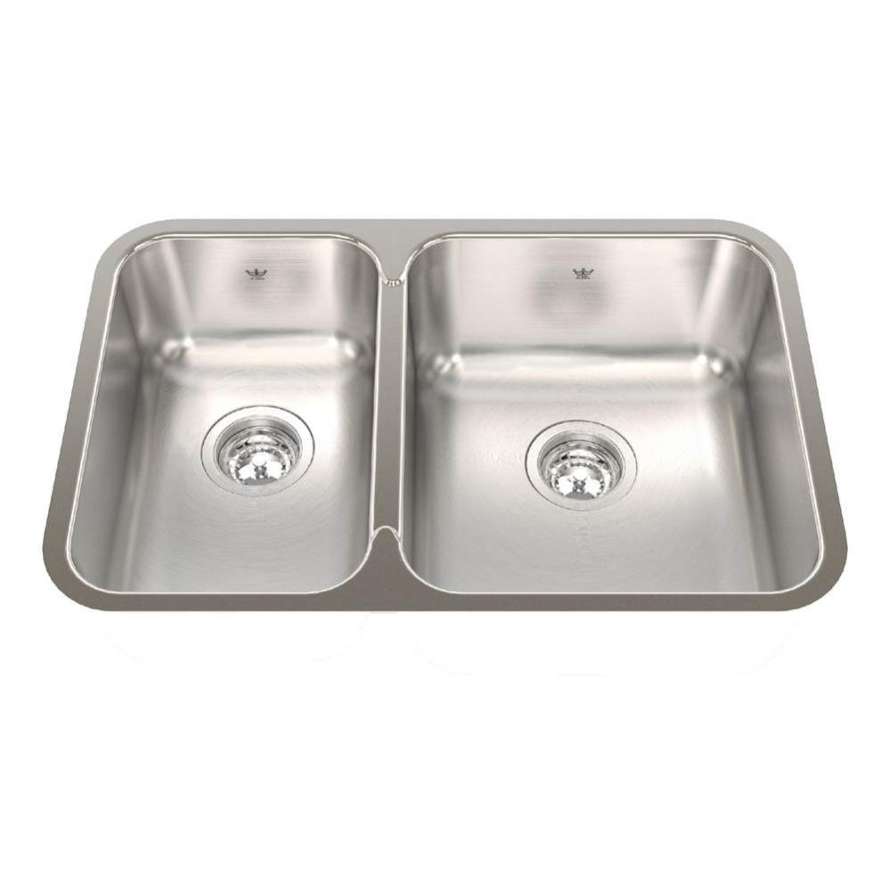 Steel Queen 26.88-in LR x 17.75-in FB Undermount Double Bowl Stainless Steel Kitchen Sink