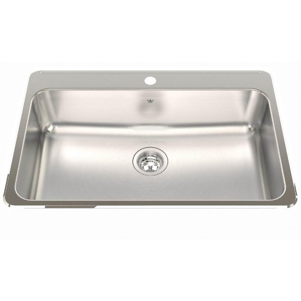 Steel Queen 31.25-in LR x 20.5-in FB Drop In Single Bowl 1-Hole Stainless Steel Kitchen Sink