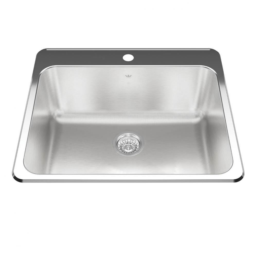 Kindred Utility Collection 25.25-in LR x 22-in FB Drop In Single Bowl 1-Hole Stainless Steel Laund