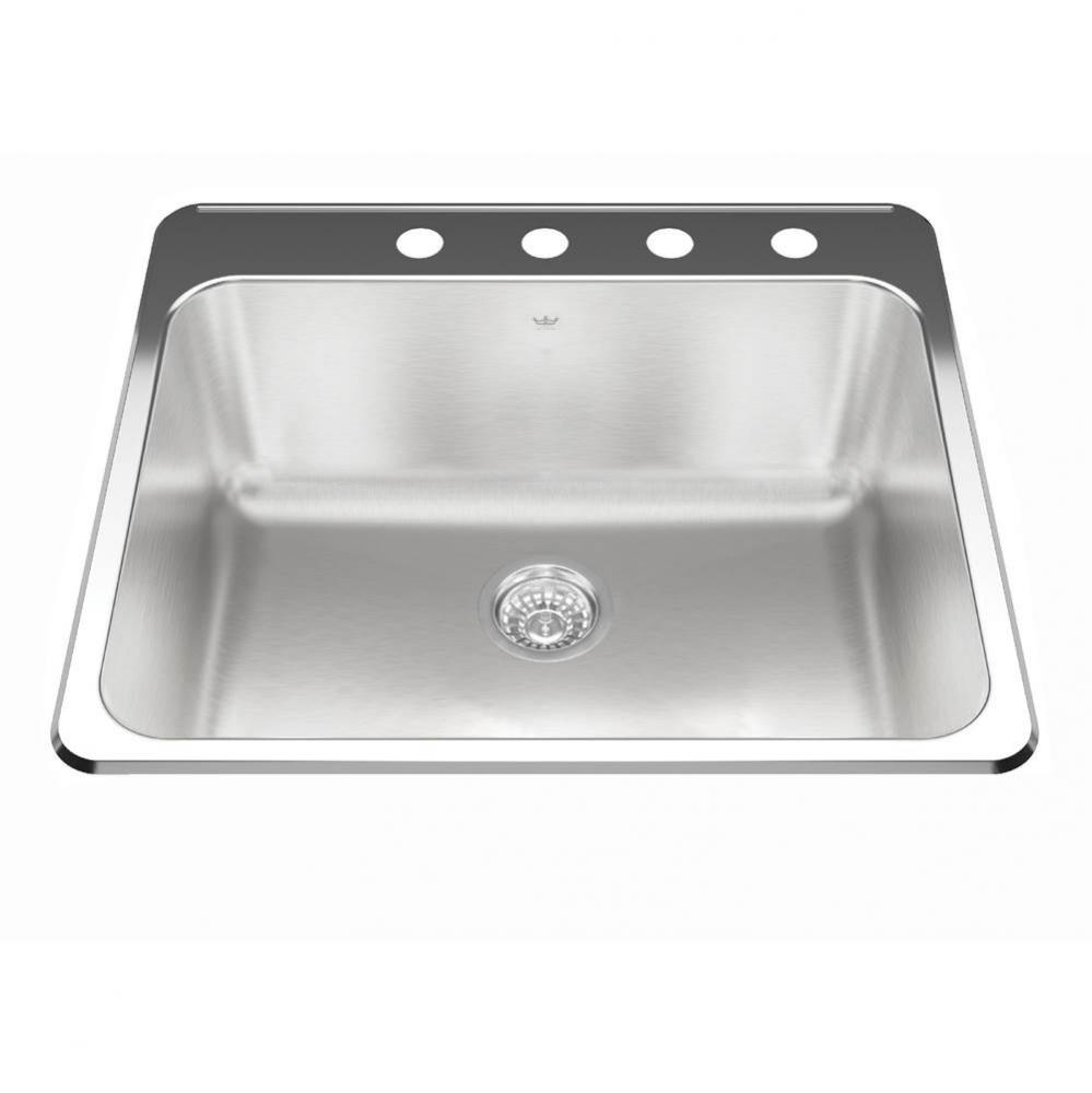 Utility Collection 25.25-in LR x 22-in FB Drop In Single Bowl 4-Hole Stainless Steel Laundry Sink