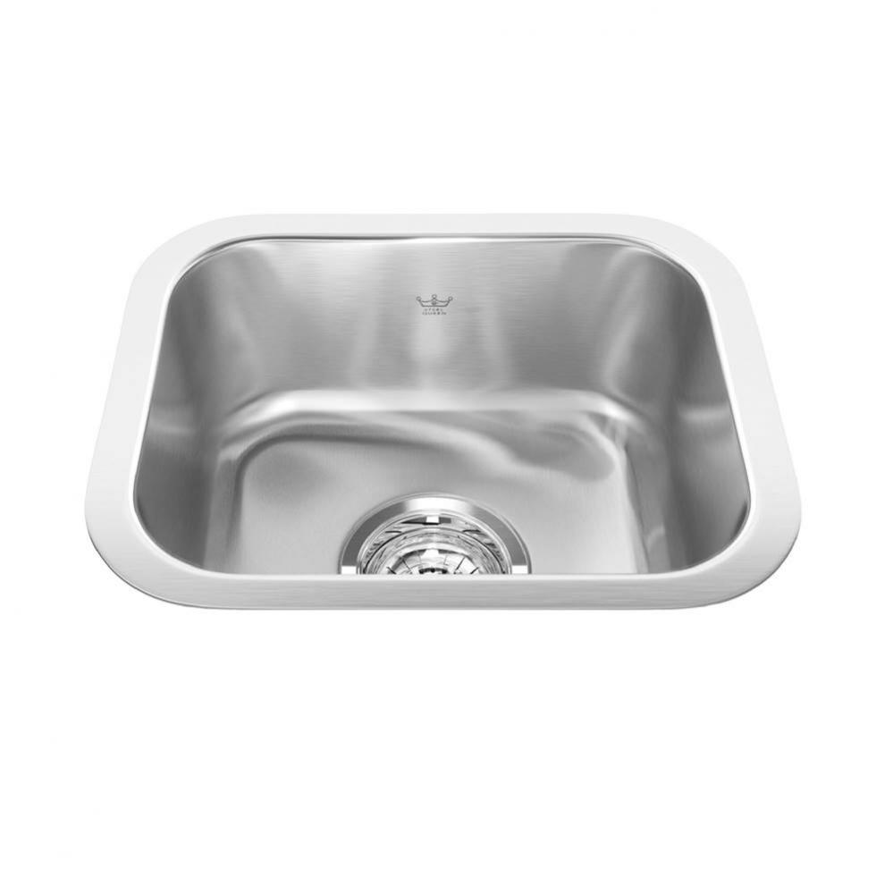 Steel Queen 13.38-in LR x 11-in FB Undermount Single Bowl Stainless Steel Hospitality Sink