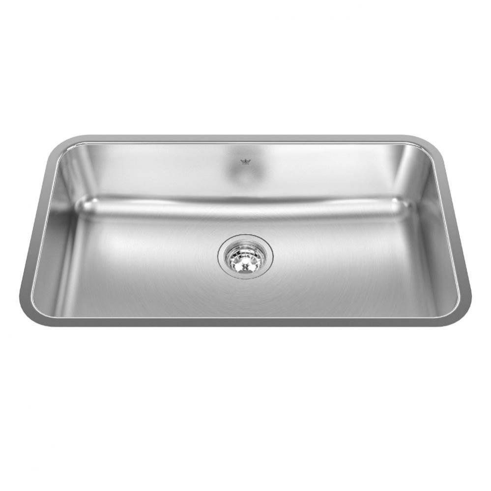 Steel Queen 30.75-in LR x 17.75-in FB Undermount Single Bowl Stainless Steel Kitchen Sink