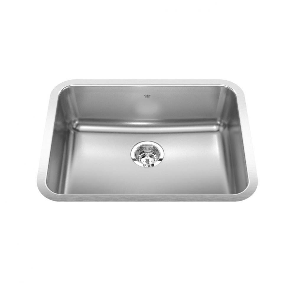 Steel Queen 24.75-in LR x 18.75-in FB Undermount Single Bowl Stainless Steel Kitchen Sink