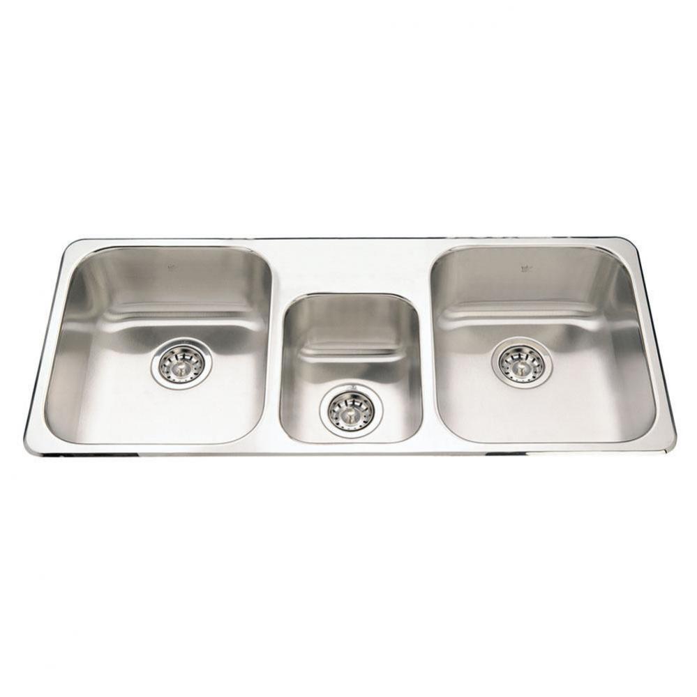 Triple Bowl Sink 20 gauge, 3 faucet holes