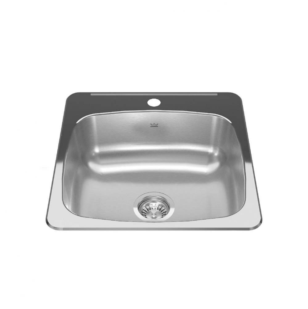 Reginox 20.13-in LR x 20.56-in FB Drop In Single Bowl 1-Hole Stainless Steel Kitchen Sink