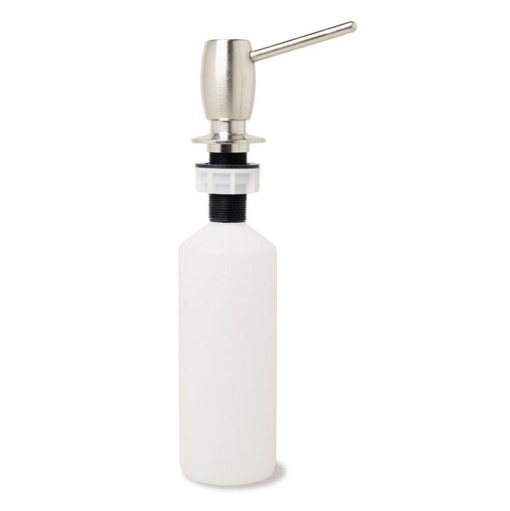 Soap dispensers, satin nickel finish