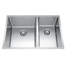 Kindred Canada BCU1827R-9 - Brookmore 26.6-in LR x 18.2-in FB Undermount Double Bowl Stainless Steel Kitchen Sink
