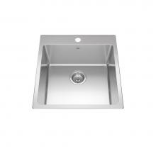 Kindred Canada BSL2120-9-1 - Brookmore 20-in LR x 20.9-in FB Drop in Single Bowl Stainless Steel Kitchen Sink
