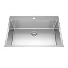 Kindred Canada BSL2131-9-1 - Brookmore 31-in LR x 20.9-in FB Drop in Single Bowl Stainless Steel Kitchen Sink