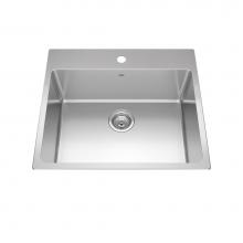 Kindred Canada BSL2225-9-1 - Brookmore 25.1-in LR x 22.1-in FB Drop in Single Bowl Stainless Steel Kitchen Sink