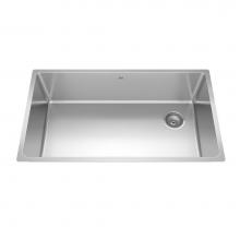 Kindred Canada BSU1832-9OW - Brookmore 32.5-in LR x 18.2-in FB Undermount Single Bowl Stainless Steel Kitchen Sink