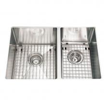 Kindred Canada KCUC27R/9-10BG - Kindred Collection 26-in LR x 18-in FB Undermount Double Bowl Stainless Steel Kitchen Sink