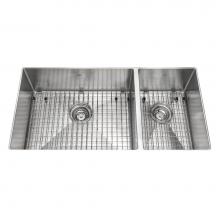 Kindred Canada KCUC36R/9-10BG - Kindred Collection 35-in LR x 18-in FB Undermount Double Bowl Stainless Steel Kitchen Sink