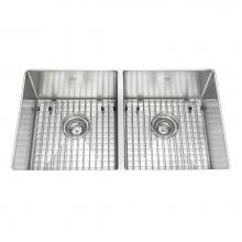 Kindred Canada KCUD33/9-10BG - Kindred Collection 31-in LR x 18-in FB Undermount Double Bowl Stainless Steel Kitchen Sink