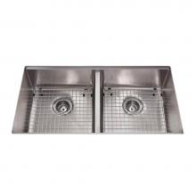 Kindred Canada KCUD36/9-10BG - Kindred Collection 35-in LR x 18-in FB Undermount Double Bowl Stainless Steel Kitchen Sink