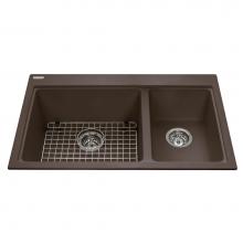 Kindred Canada KGDC2031R/8SM - Granite Series 31.5-in LR x 20.5-in FB Drop In Double Bowl Granite Kitchen Sink in Storm