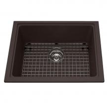 Kindred Canada KGS2U/8ES - Granite Series 23-in LR x 18.13-in FB Undermount Single Bowl Granite Kitchen Sink in Mocha