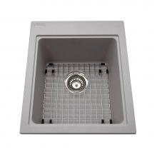Kindred Canada KGSL2017/8SG - Granite Series 16.75-in LR x 20.5-in FB Drop In Single Bowl Granite Kitchen Sink in Stone Grey