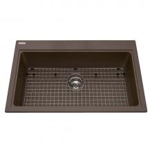 Kindred Canada KGSL2031/8SM - Granite Series 31.56-in LR x 20.5-in FB Drop In Single Bowl Granite Kitchen Sink in Storm